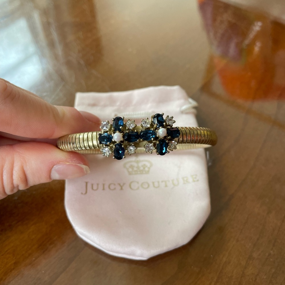 Juicy Couture sapphire and pearl bracelet
